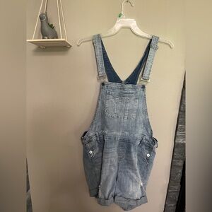 Torrid Light Blue Denim Overalls Distressed 18